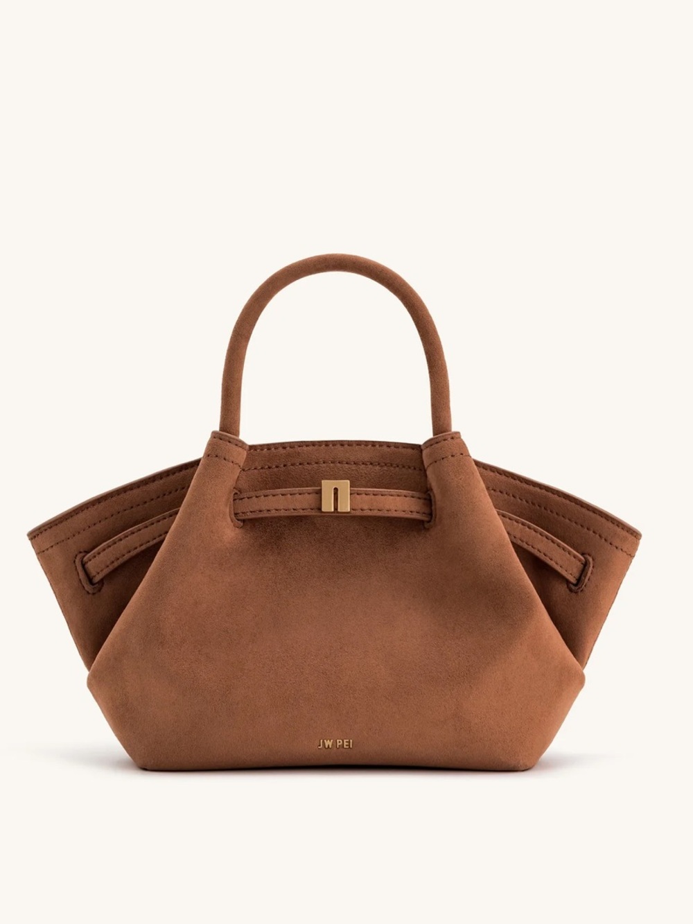 JW PEI | Hana Mini Faux Tan Suede Mini Top-Handle Bag